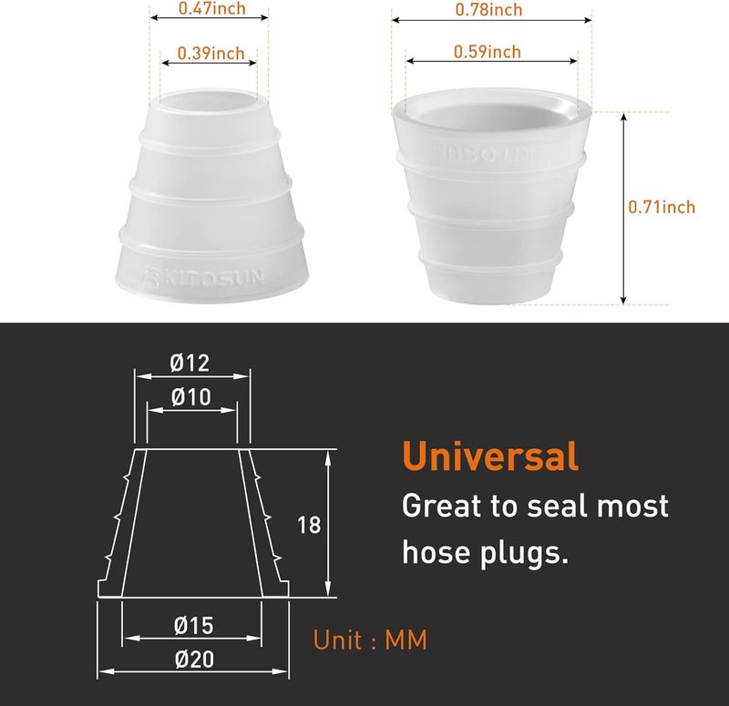 KITOSUN Hookah Hose Grommets Silicone Gasket - Original Hookah Accessories Durable Silicon Plug Grommets Ensure air-Tight Seal Prevent Shisha Hoses Falling Out While Smoking (Natural) - Image 2